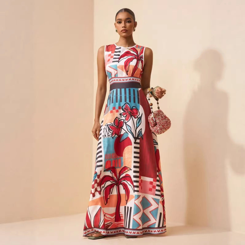 The Tulum Embroidered Tropical Maxi