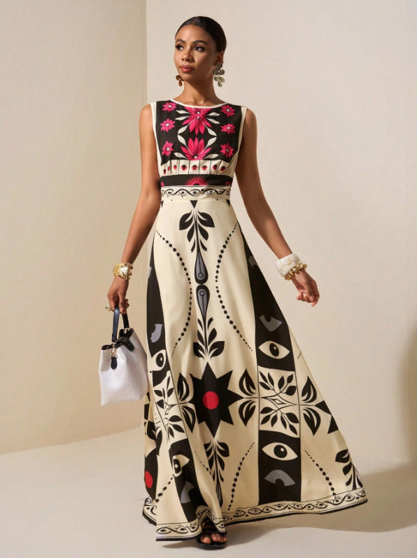 The Tulum Embroidered Tropical Maxi