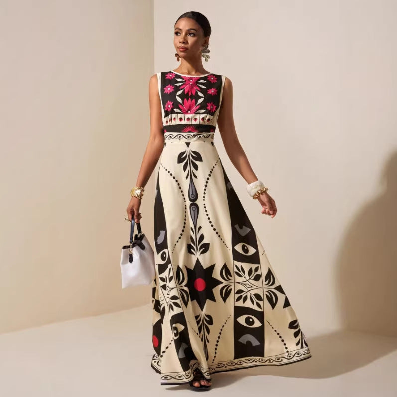 The Tulum Embroidered Tropical Maxi