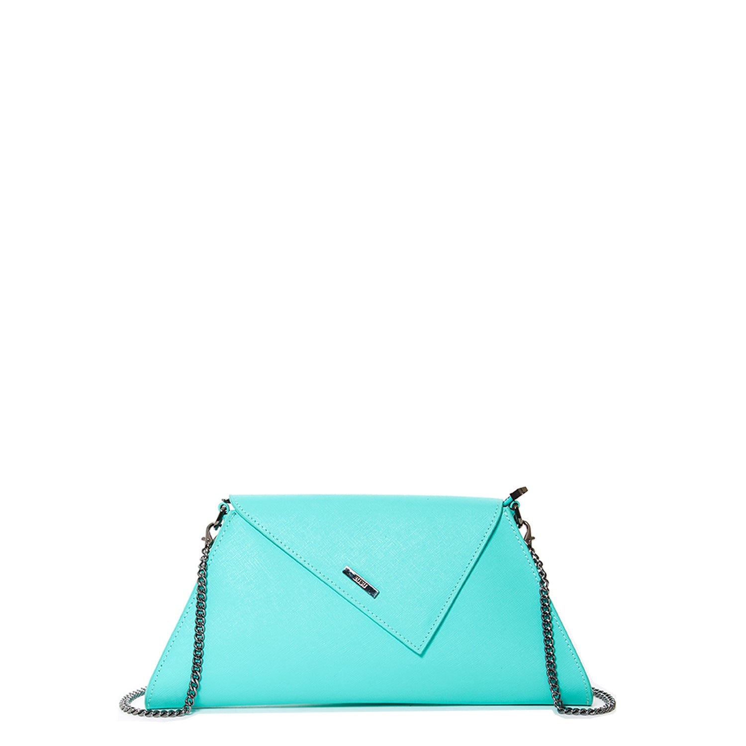 The Esmé Leather Clutch in Turquoise