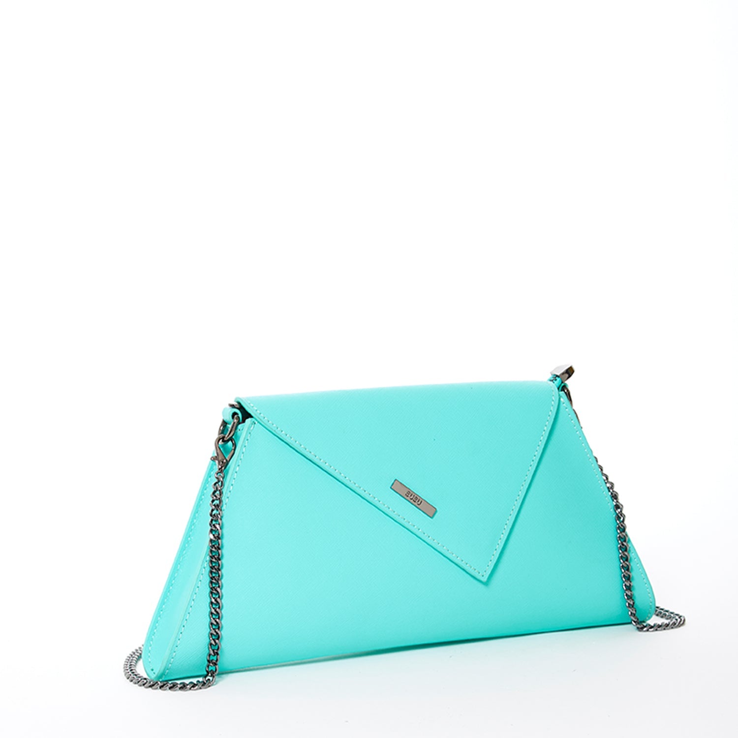 The Esmé Leather Clutch in Turquoise
