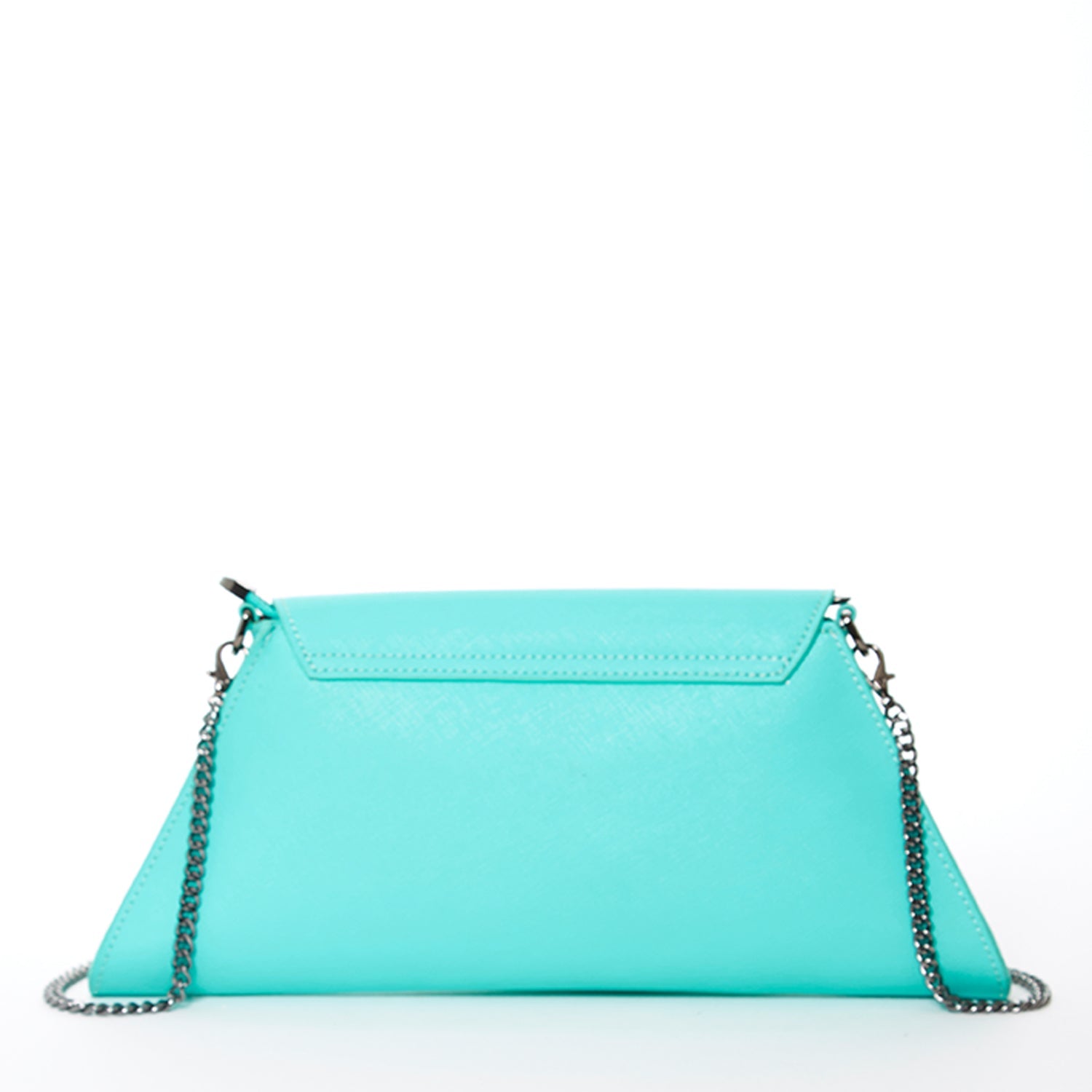 The Esmé Leather Clutch in Turquoise