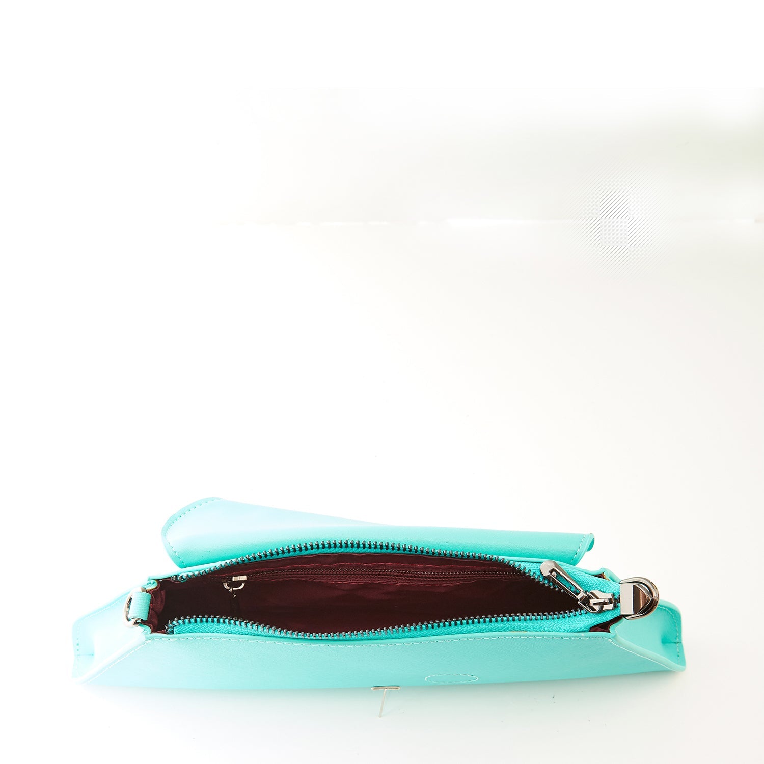 The Esmé Leather Clutch in Turquoise