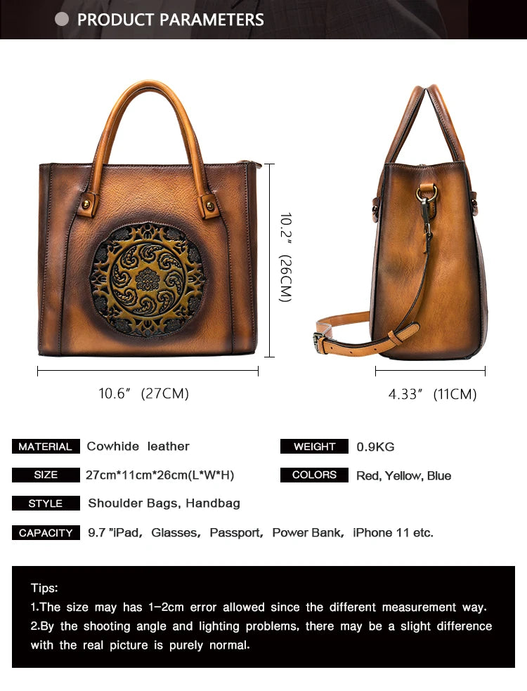 The Antiquité Heritage Satchel in Chestnut Leather
