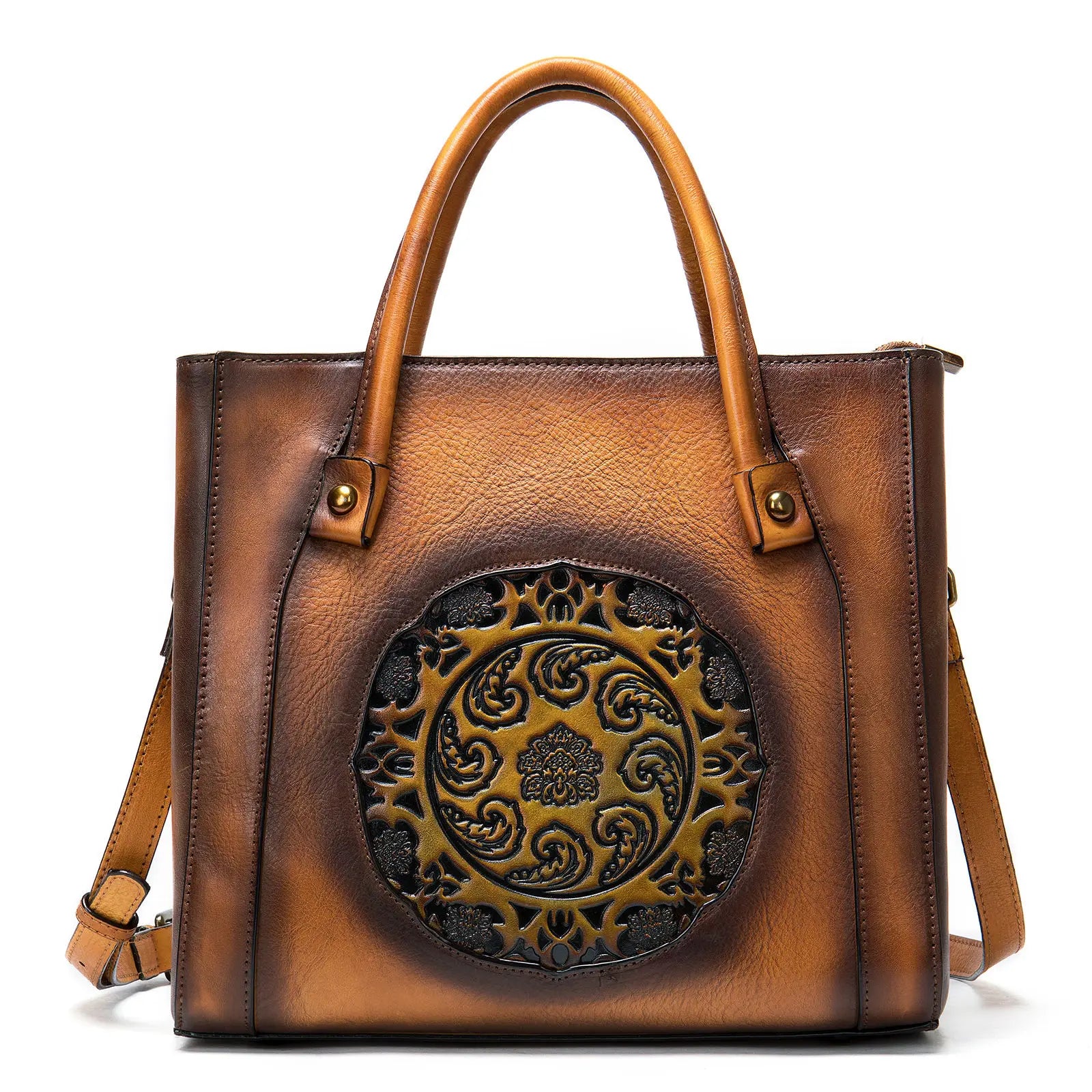 The Antiquité Heritage Satchel in Chestnut Leather
