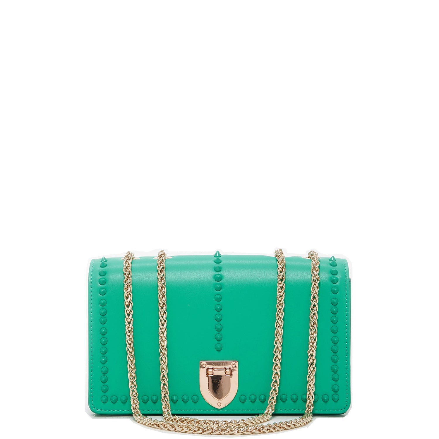 The Josie Studded Leather Bag in Arcadia Green