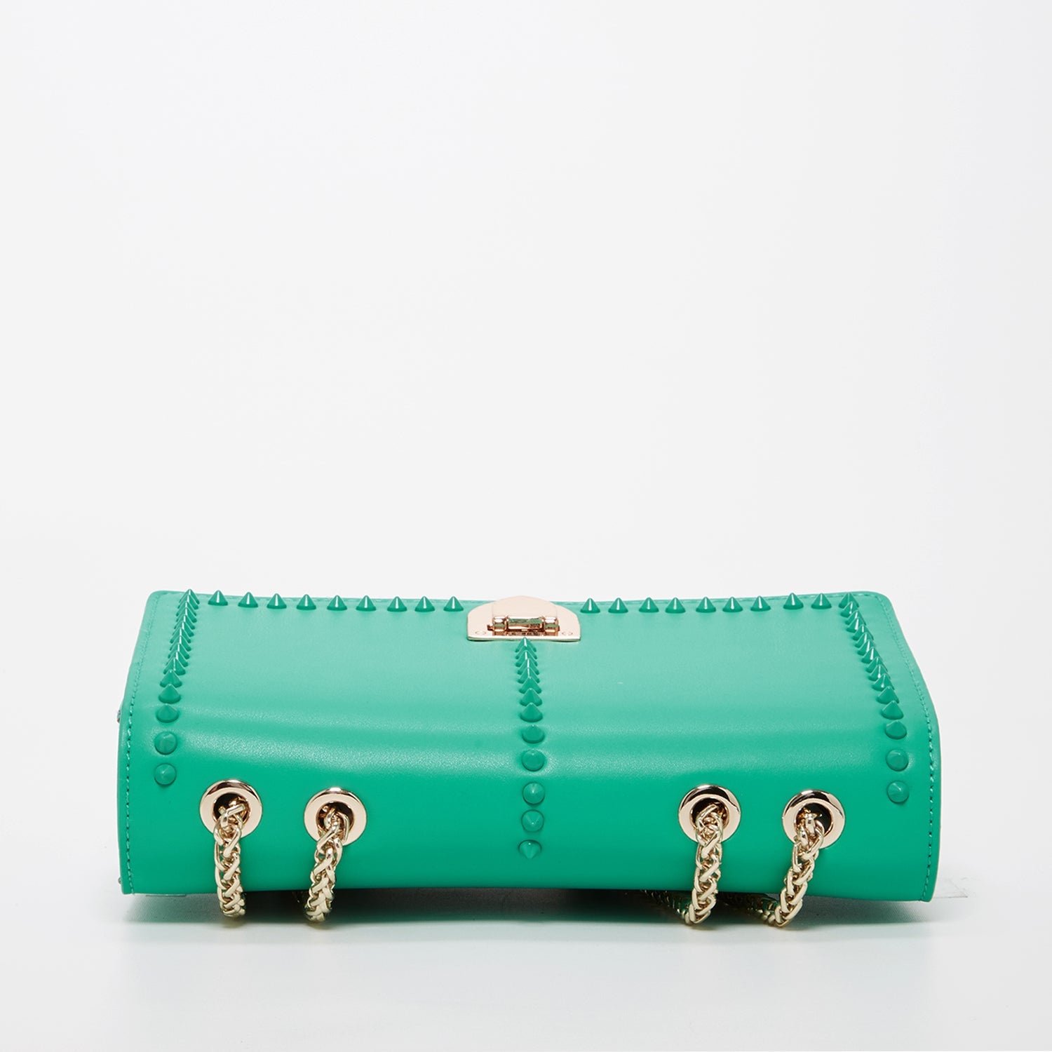 The Josie Studded Leather Bag in Arcadia Green