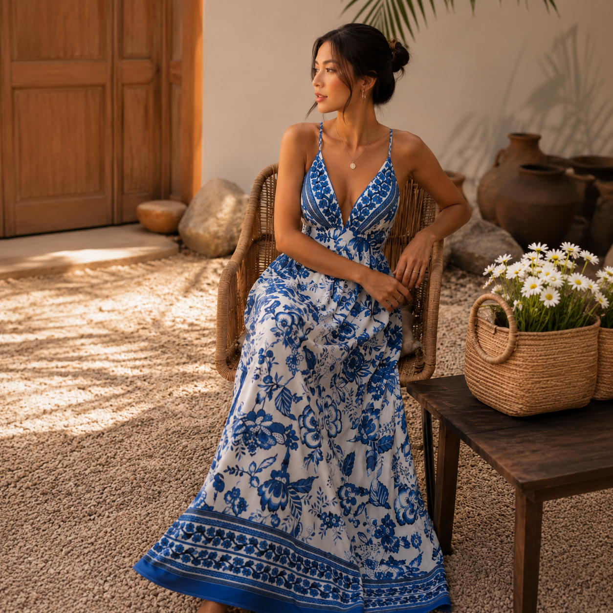 Capri Bloom Halter Dress