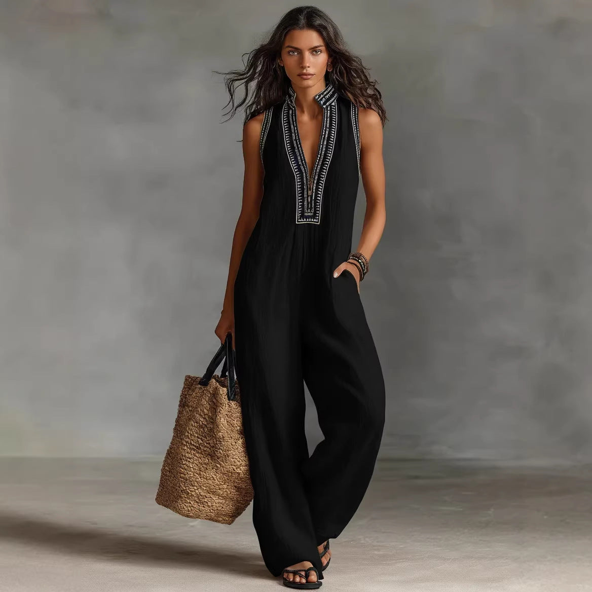 The Amalfi Textured Column Jumpsuit
