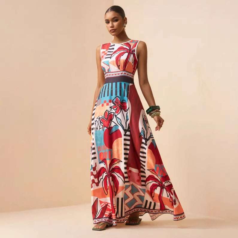 The Tulum Embroidered Tropical Maxi