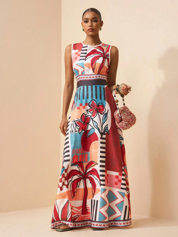 The Tulum Embroidered Tropical Maxi