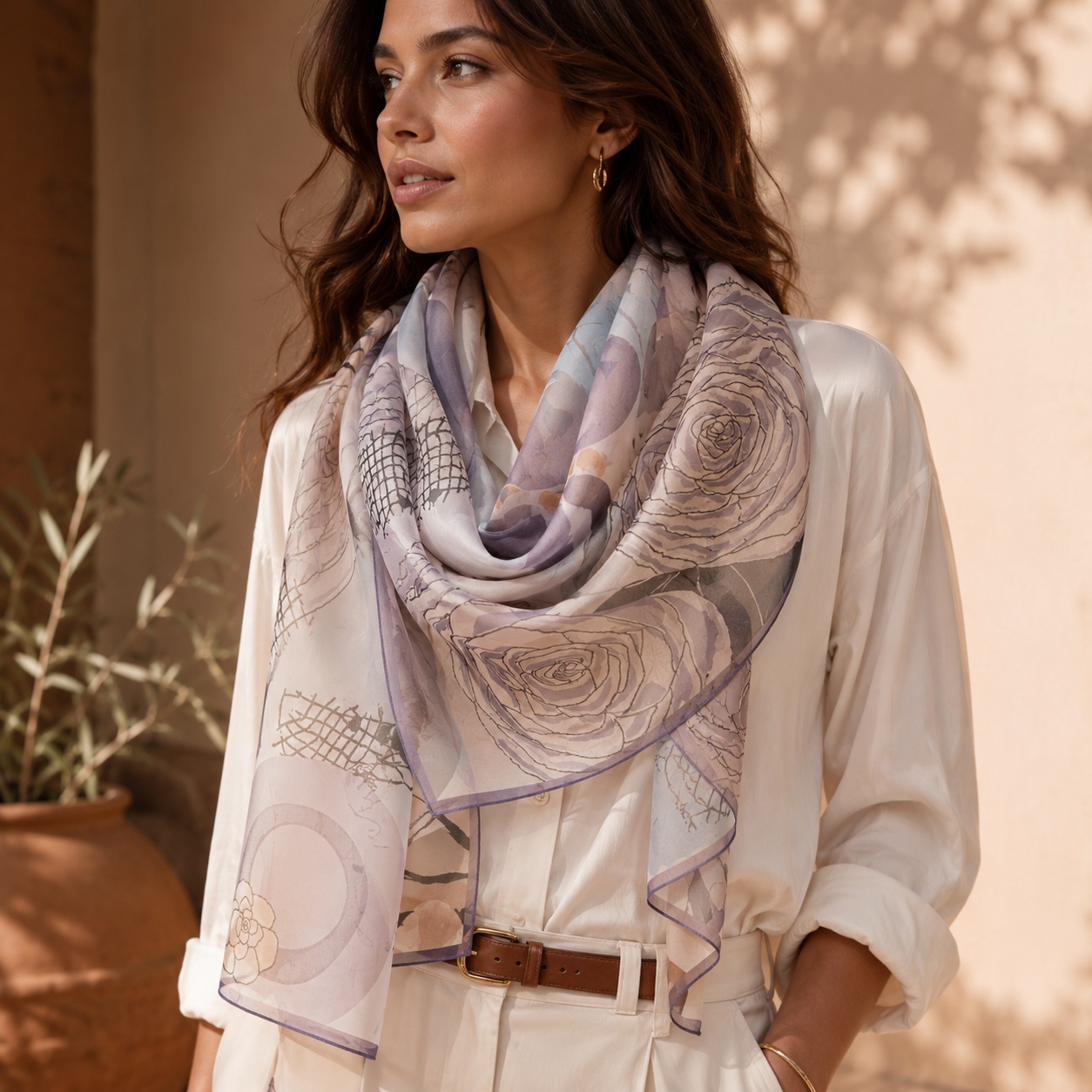 Solène Mulberry Silk Scarf