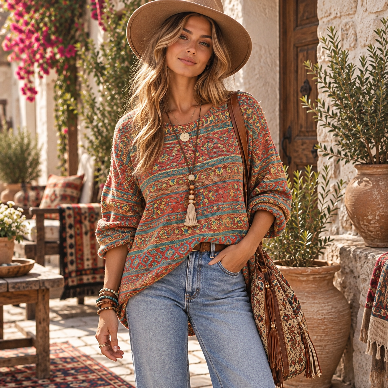 Hélène Boho Vintage Sweater