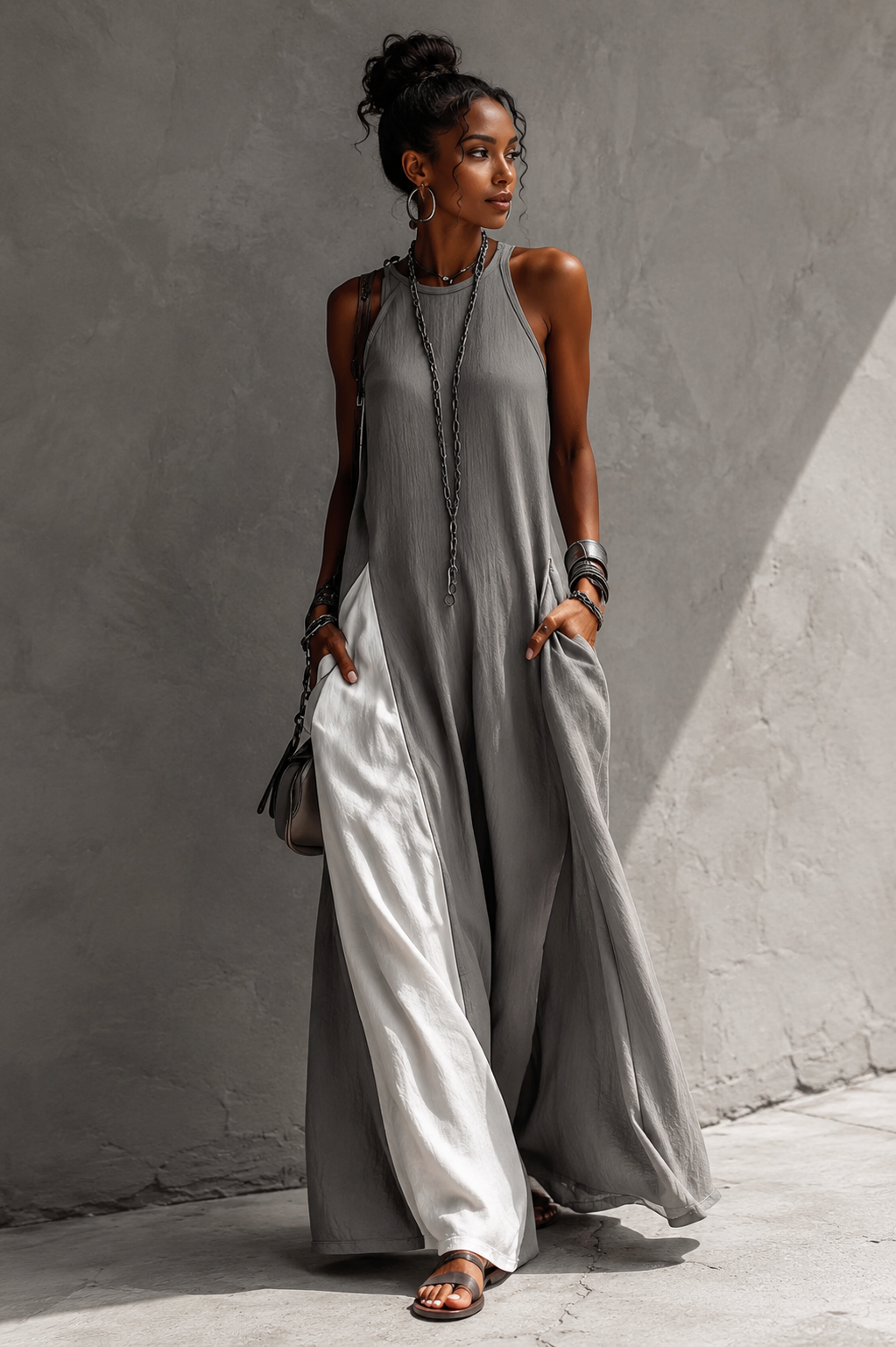 The Bianca Two-Tone Sculptural Maxi