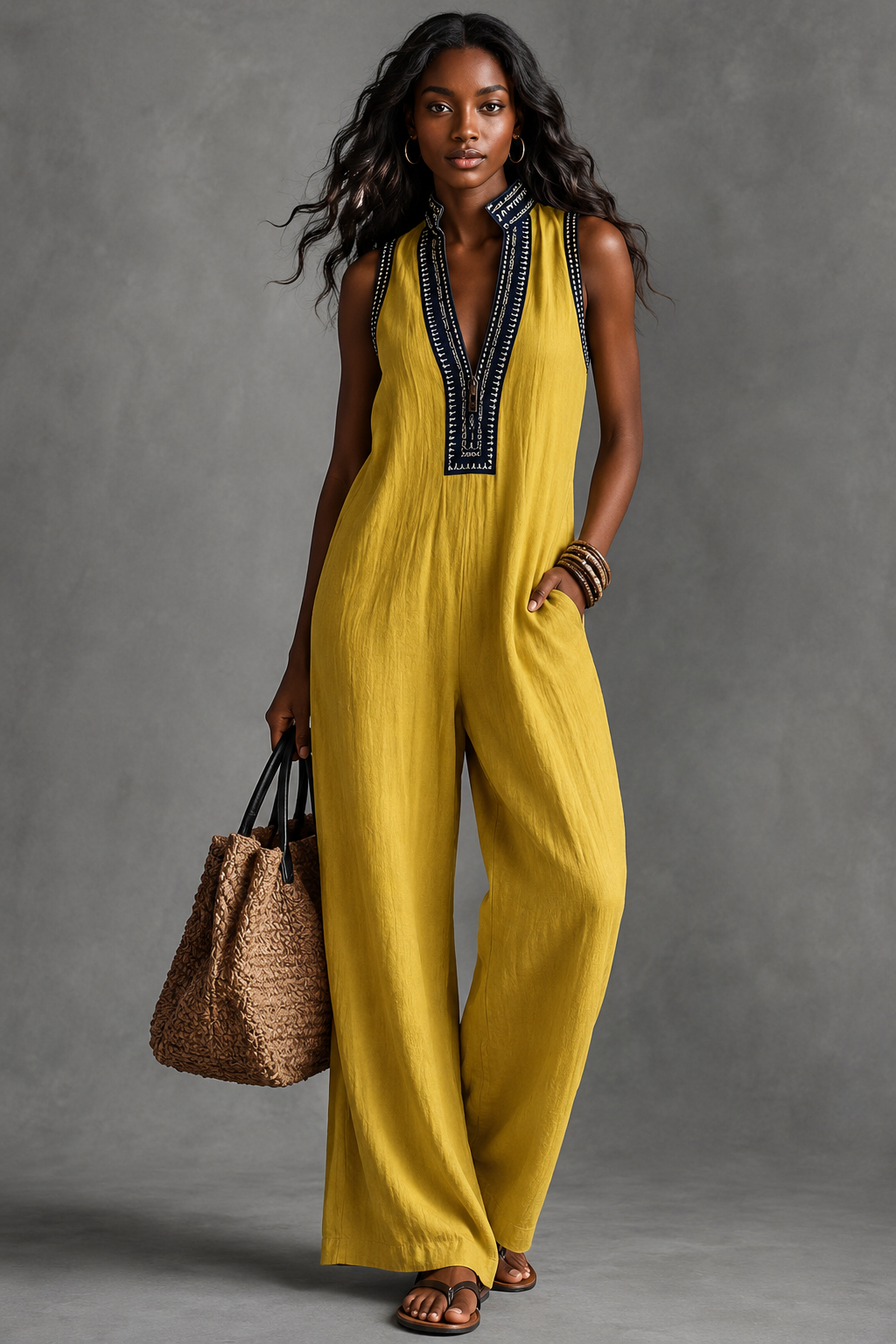 The Amalfi Textured Column Jumpsuit